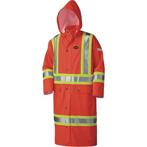 5896 Flame Resistant Waterproof Long Coat, Small, High Visibility Orange Equipment World