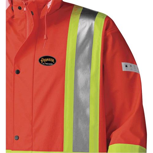 5896 Flame Resistant Waterproof Long Coat, Small, High Visibility Orange Equipment World