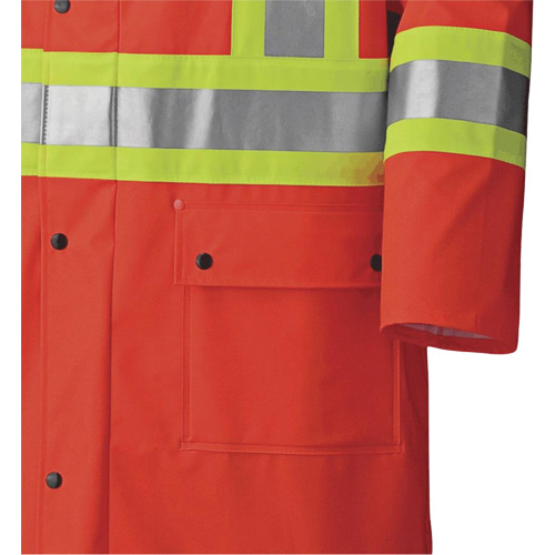 5896 Flame Resistant Waterproof Long Coat, Small, High Visibility Orange Equipment World