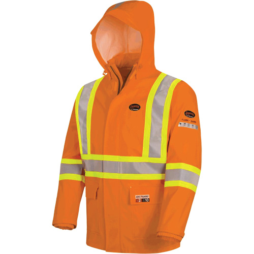 5880 Manteau de pluie ignifuge et protection contre les &eacute;clats d'arc &eacute;lectrique, T-petit, Orange haute visibilit&eacute;, 10 cal/cm² Equipment World