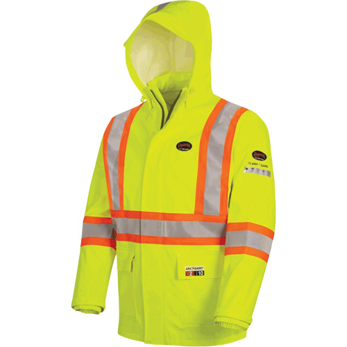5881 Manteau de pluie ignifuge et protection contre les &eacute;clats d'arc &eacute;lectrique, T-petit, Jaune haute visibilit&eacute;, 10 cal/cm² Equipment World