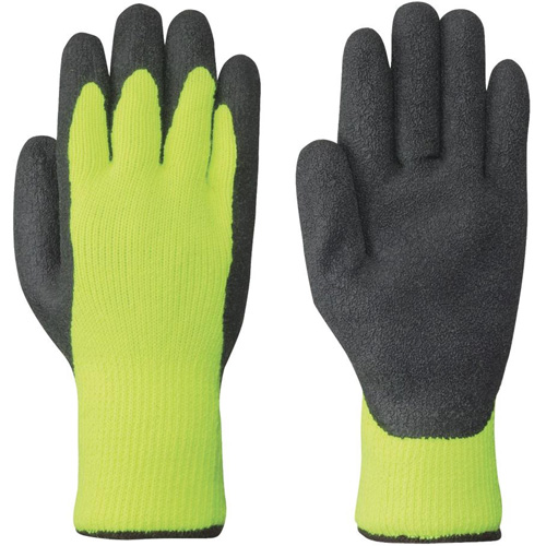 5322 High-Visibility Seamless Knit Gloves, Medium, Latex Coating Equipment World
