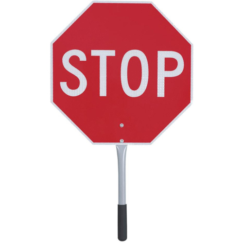 456 Traffic Stop/Slow Paddle, 18" x 18", Corrugated Plastic, English Equipment World