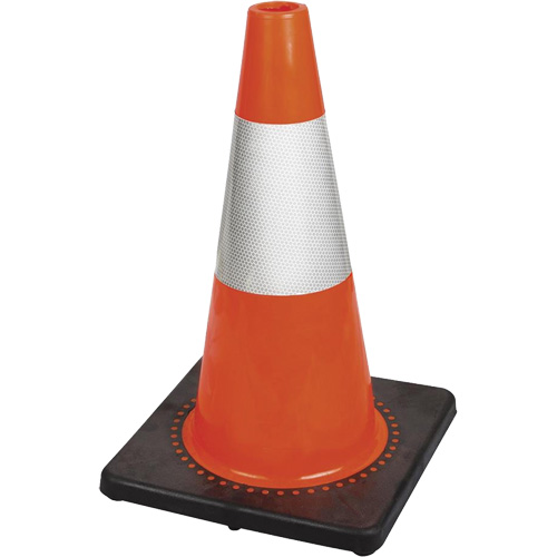 181 Premium Flexible Safety Cone, 18", Orange, 6" Reflective Collar(s) Equipment World