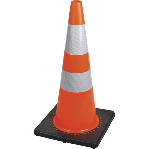 183 Premium Flexible Safety Cone, 28", Orange, 4" & 6" Reflective Collar(s) Equipment World