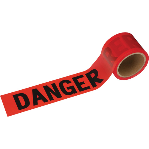 388 Danger Tape, Bilingual, 3" W x 200' L, 1.5 mils, Black on Red Equipment World