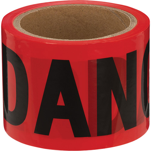 388 Danger Tape, Bilingual, 3" W x 200' L, 1.5 mils, Black on Red Equipment World