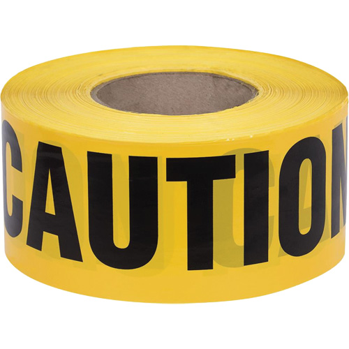 387 Caution Tape, English, 3" W x 1000' L, 1.5 mils, Black on Yellow Equipment World