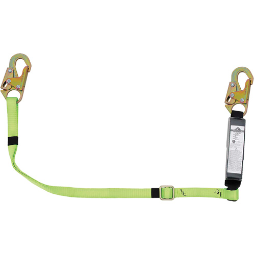 SA-5400-6A Adjustable Shock Absorbing Lanyard, 6', Snap Hook Center, Snap Hook Leg Ends, Polyester Equipment World
