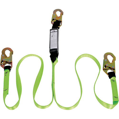 SA-54000-4 Shock Absorbing Lanyard, 4', Snap Hook Center, Snap Hook Leg Ends, Polyester Equipment World