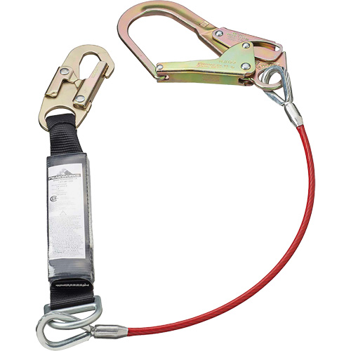 SA-5502-4 Shock Absorbing Lanyard, 4', Rebar Hook Center, Snap Hook Leg Ends, Polyester Equipment World