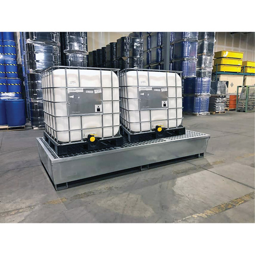 Steel Ultra-Twin IBC Spill Pallet&reg;, 370 US gal. Spill Capacity, 103.8" x 26.8" x 51.1" Equipment World