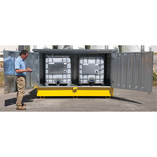 Steel Ultra-Twin IBC Hard Top, 123.4" L x 73.4" W x 66.4" H, 12250 lbs. Load Capacity Equipment World