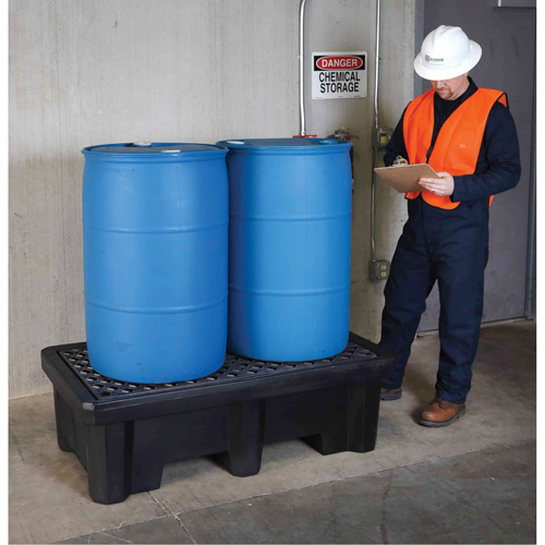 2-Drum Economy Ultra-Spill Pallet&reg;, 66 US gal. Spill Capacity, 53" x 29" x 16.5" Equipment World