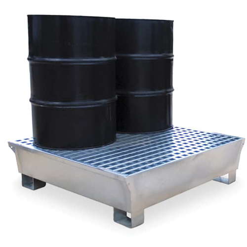 Ultra-Spill Pallet en acier, 4 barils, Capacit&eacute; de d&eacute;versement 68 gal. US, 49,1" x 47,1" x 10,9" Equipment World