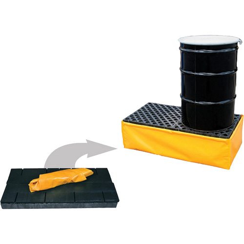 Ultra-Spill Pallet flexible, 2 barils, Capacit&eacute; de d&eacute;versement 66 gal. US, 48" x 24" x 14" Equipment World