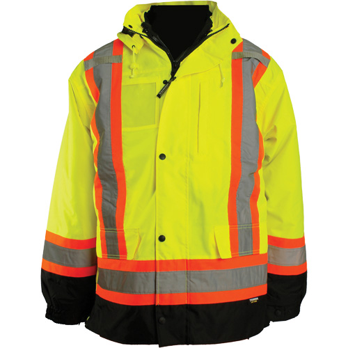 7-in-1 Jacket, Polyester, High Visibility Orange, Large Equipment World