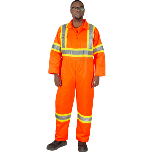 Unlined Safety Coveralls, Small, High Visibility Orange Equipment World