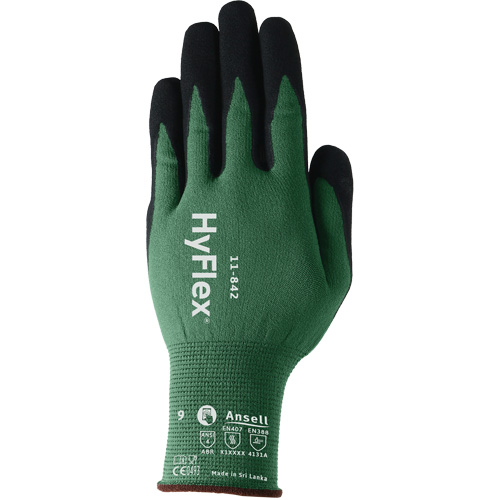 HyFlex&reg; 11-842 Sustainable Multi-Purpose Gloves, 5, Foam Nitrile Coating, 15 Gauge, Nylon Shell Equipment World