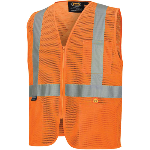 6943 Flame-Resistant Mesh Safety Vest, High Visibility Orange, Small, Polyester Equipment World
