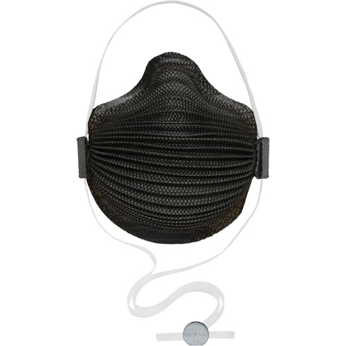 Masques jetables AirWave s&eacute;rie M noirs avec SmartStrap et embout nasal, N95, Certifi&eacute; NIOSH, Moyen/grand Equipment World