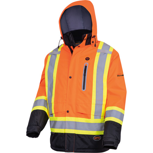 5407 Waterproof Insulated Heated Safety Jacket, Men's, Small, High-Visibility Orange Equipment World