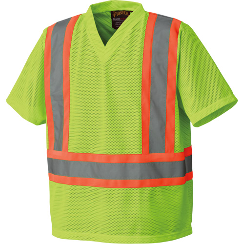 5993P Mesh Safety T-Shirt, Polyester, Small, High Visibility Lime-Yellow Equipment World