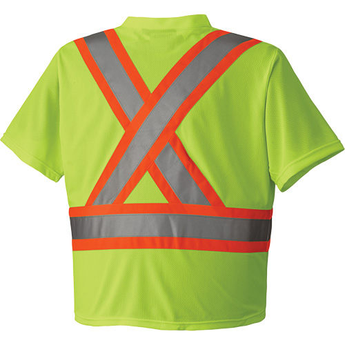 6989 Traffic Micro Mesh T-Shirt, X-Small, High Visibility Lime-Yellow Equipment World
