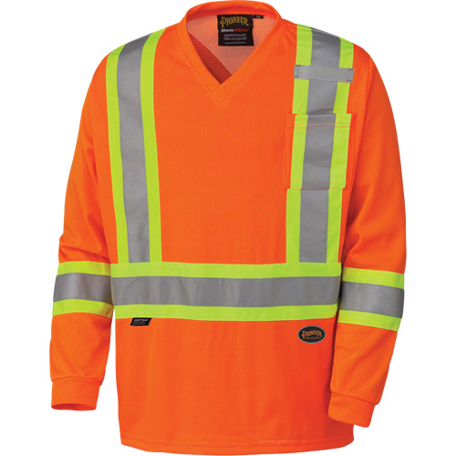 6984 Traffic Micro Mesh Long-Sleeved Safety Shirt, Small, High Visibility Orange Equipment World