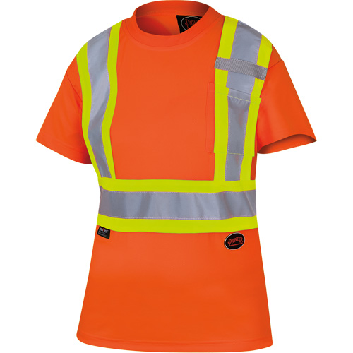 6948 T-shirt de s&eacute;curit&eacute; en il-de-perdrix pour femme, Polyester, T-petit, Orange haute visibilit&eacute; Equipment World