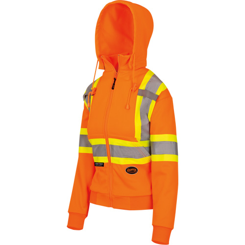 6924W Women's Fleece Hoodie with Zipper, Polyester, X-Small, High Visibility Orange Equipment World