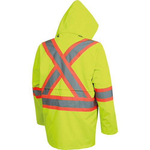 5628 The Rock  Waterproof Safety Jacket, Polyester/Polyurethane, High Visibility Lime-Yellow, Small Equipment World
