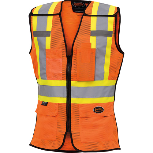 486 Women's High-Visibility Safety Tear-Away Vest, High Visibility Orange, X-Small, Polyester Equipment World