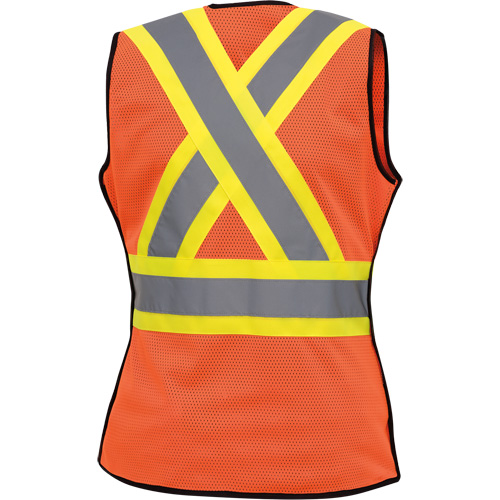 486 Women's High-Visibility Safety Tear-Away Vest, High Visibility Orange, X-Small, Polyester Equipment World