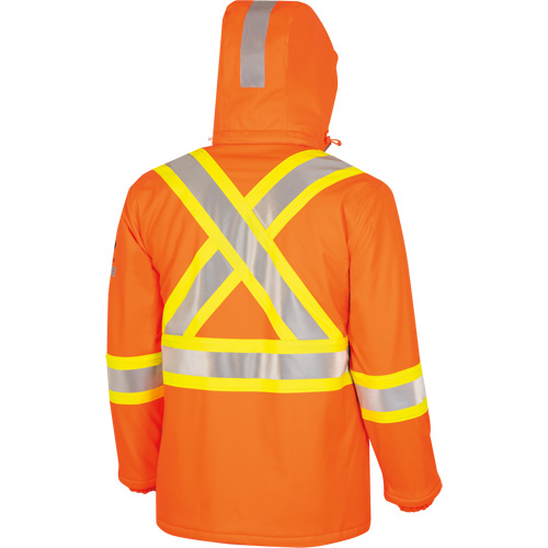 5884 Manteau imperm&eacute;able ignifuge et r&eacute;sistant aux arcs &eacute;lectriques avec capuchon Flash-Gard, Petit, Orange haute visibilit&eacute;, 51 cal/cm² Equipment World