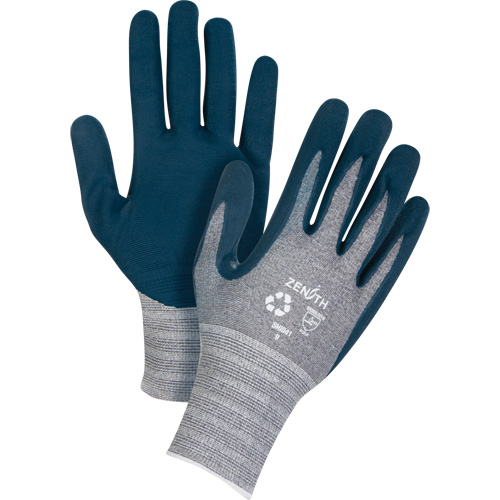 Eco-Friendly Lightweight Coated Gloves, 9, Foam Nitrile Coating, 15 Gauge, Polyester/RPET Shell Equipment World