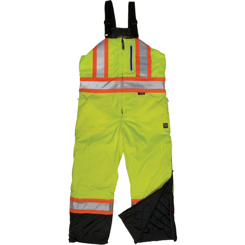 Ripstop Insulated Safety Bib Overall, Polyester, X-Small, High Visibility Lime-Yellow Equipment World
