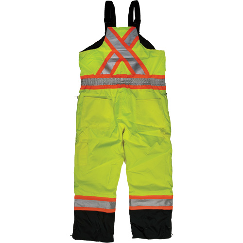Ripstop Insulated Safety Bib Overall, Polyester, X-Small, High Visibility Lime-Yellow Equipment World