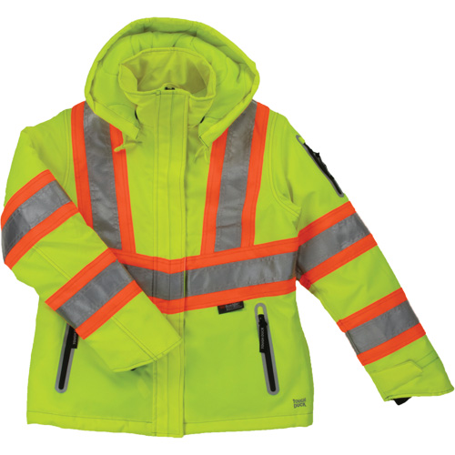 Womens Insulated Flex Safety Jacket, Polyester, High Visibility Lime-Yellow, Medium Equipment World
