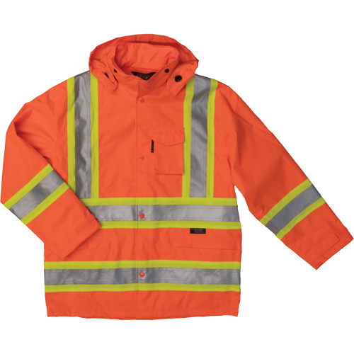 Ripstop Safety Rain Jacket, Polyester, X-Large, High Visibility Orange Equipment World