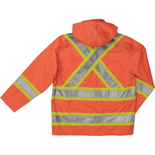 Ripstop Safety Rain Jacket, Polyester, X-Large, High Visibility Orange Equipment World