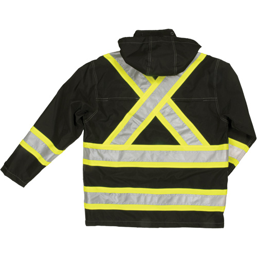 Ripstop Safety Rain Jacket, Polyester, Medium, Black Equipment World