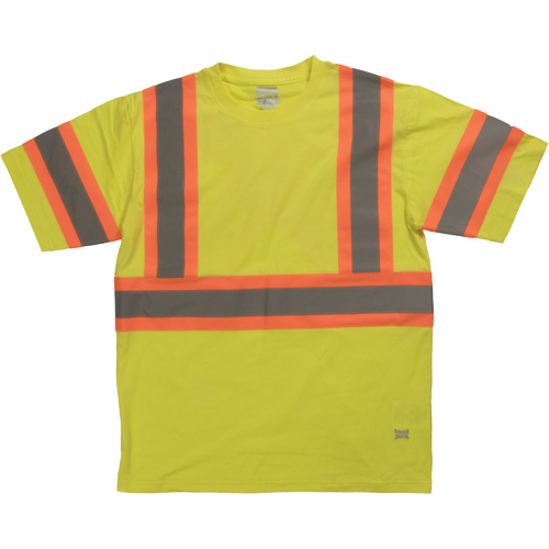 Chemise de s&eacute;curit&eacute; &agrave; manches courtes, Coton, T-petit, Jaune lime haute visibilit&eacute; Equipment World