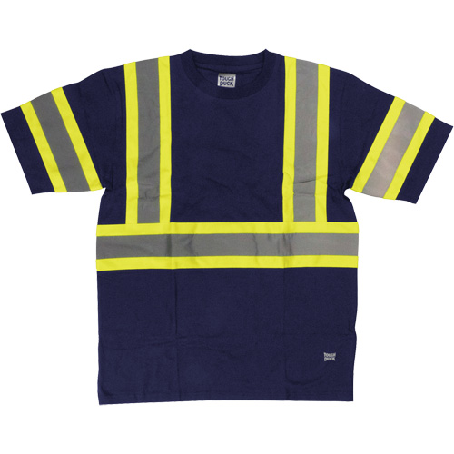 Short Sleeve Safety T-Shirt, Cotton, X-Small, Navy Blue Equipment World