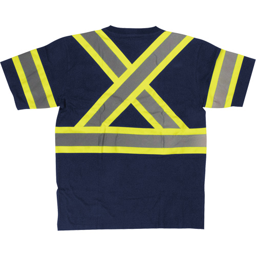 Short Sleeve Safety T-Shirt, Cotton, X-Small, Navy Blue Equipment World
