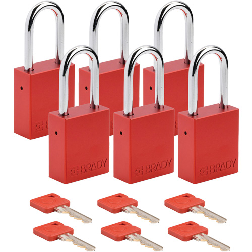 Cadenas de s&eacute;curit&eacute;, Cadenas de s&eacute;curit&eacute;, Cl&eacute;s diff&eacute;rentes, Aluminium, Largeur de 1-1/2" Equipment World