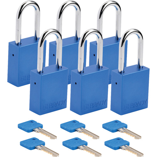 Lockout Padlock, Safety Padlock, Keyed Different, Aluminum, 1-1/2" Width Equipment World