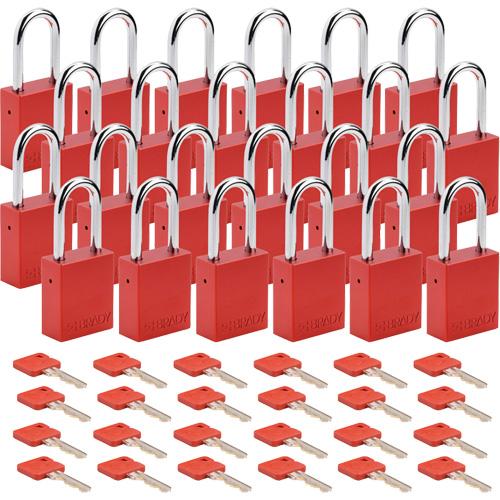 Lockout Padlock, Safety Padlock, Keyed Different, Aluminum, 1-1/2" Width Equipment World