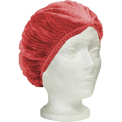 RONCO Care Pleated Bouffant Cap, Polypropylene, 24", Red Equipment World