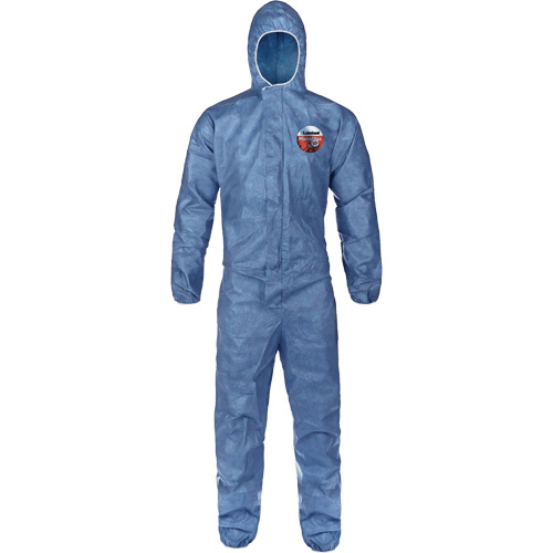 Hooded Coveralls, Large, Blue, MicroMax&reg; VP Equipment World